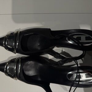 Diesel slingback pumps black